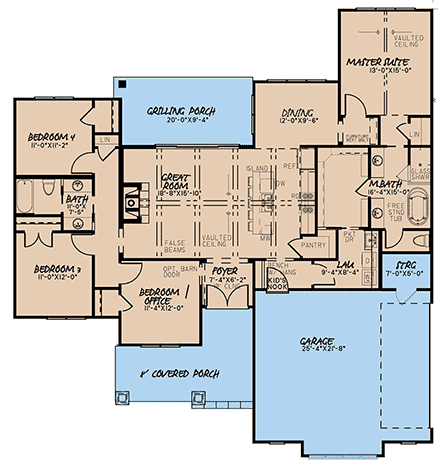 House Plan 82568 First Level Plan