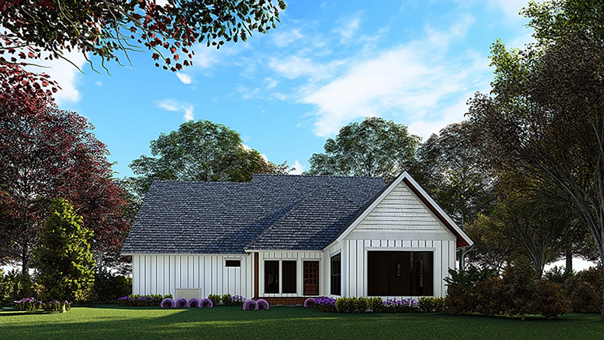 Bungalow Craftsman Rear Elevation of Plan 82572