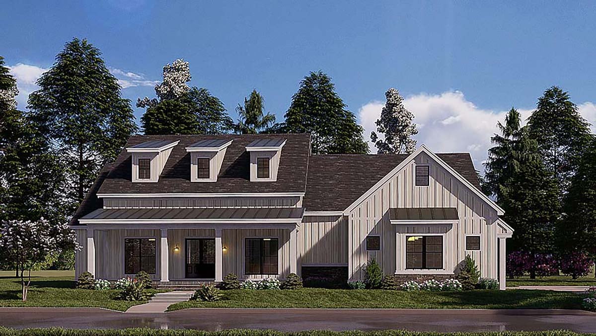 Bungalow, Craftsman, Farmhouse Plan with 2343 Sq. Ft., 4 Bedrooms, 3 Bathrooms, 2 Car Garage Elevation