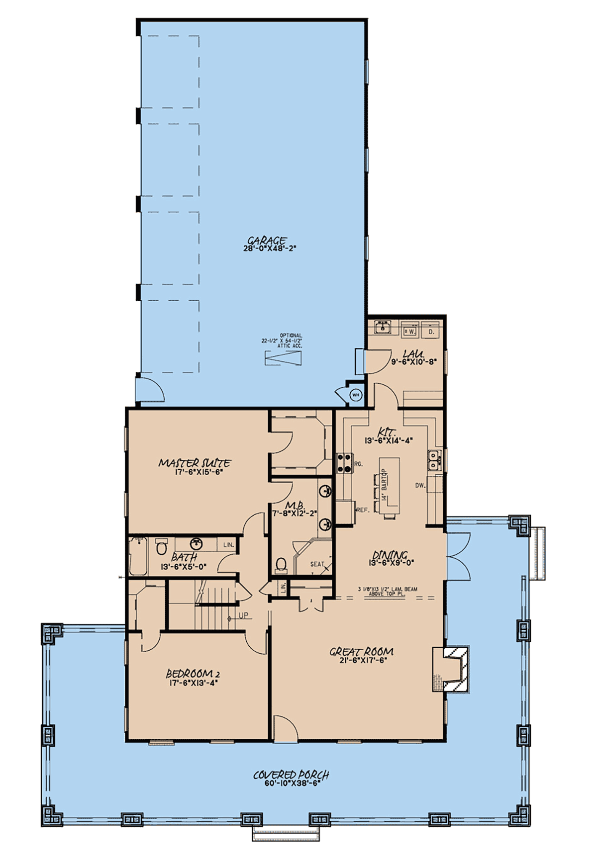 Bungalow Country Craftsman Farmhouse Level One of Plan 82578