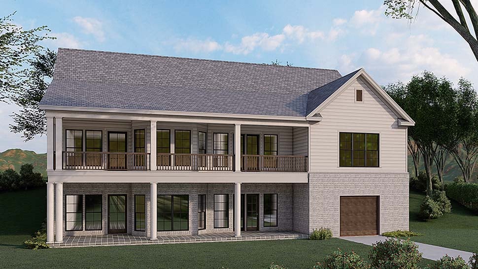 Traditional Rear Elevation of Plan 82580