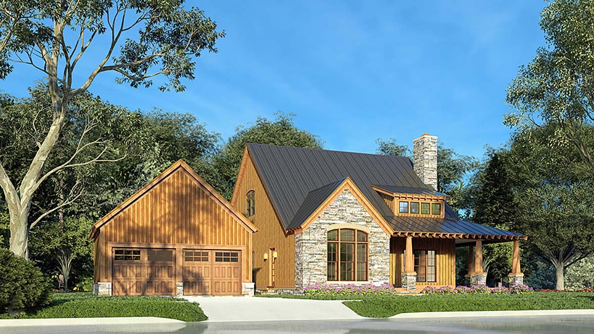 Country, Craftsman, Farmhouse Plan with 2006 Sq. Ft., 3 Bedrooms, 3 Bathrooms, 2 Car Garage Elevation