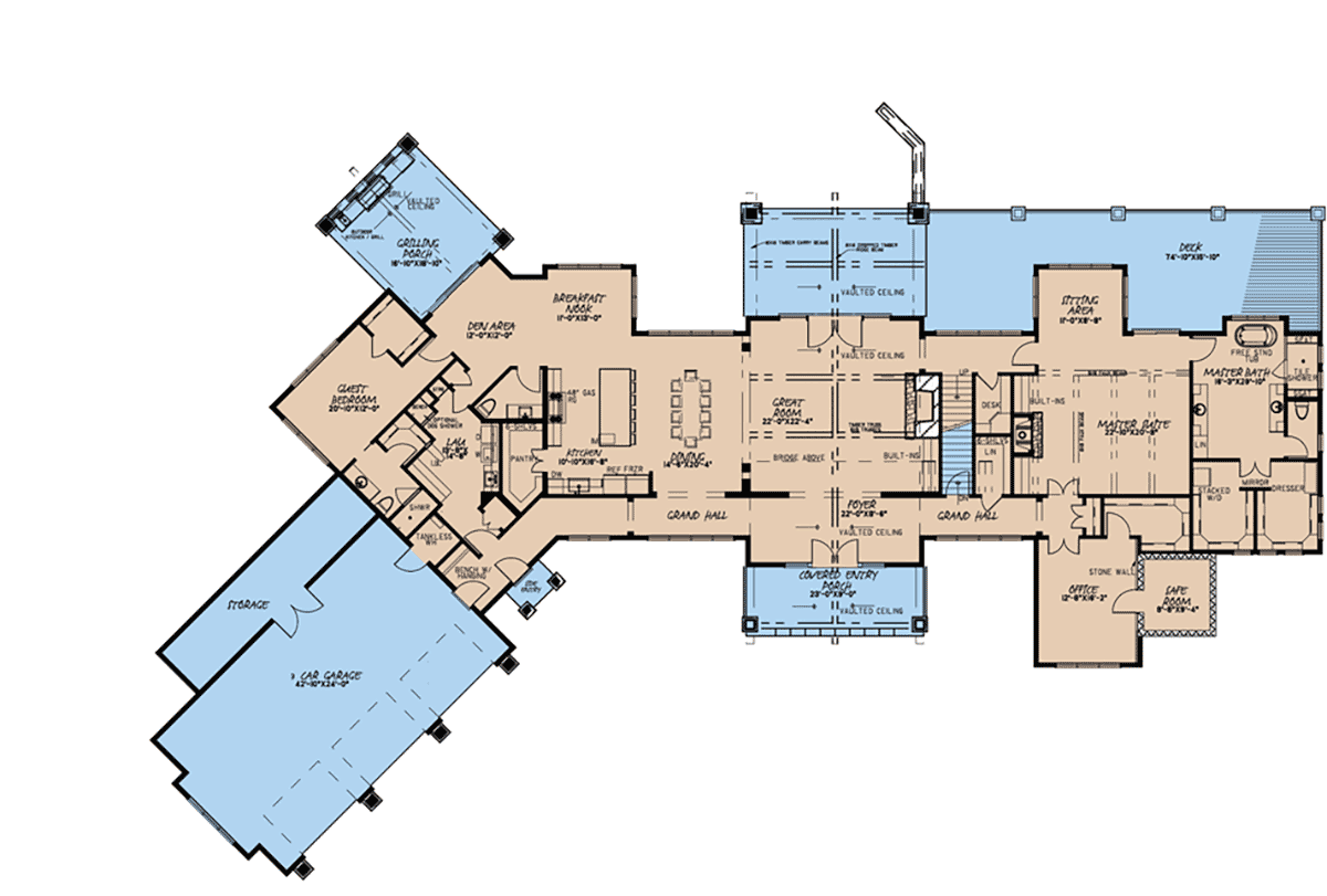 Country Craftsman Level One of Plan 82582