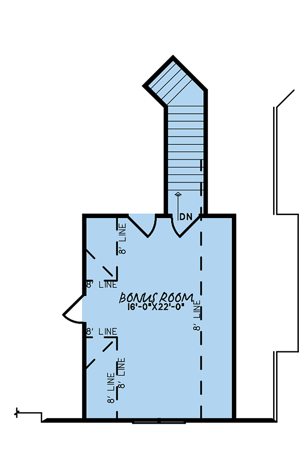 Bungalow Craftsman French Country New American Style Level Two of Plan 82583