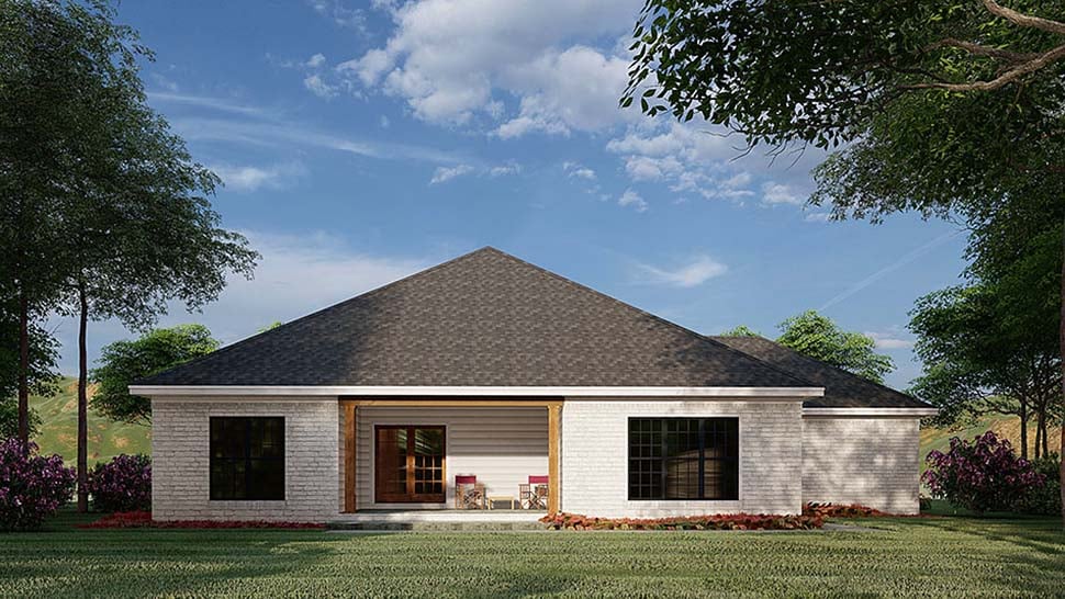 French Country Traditional Rear Elevation of Plan 82585
