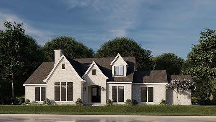 Contemporary European French Country Elevation of Plan 82589
