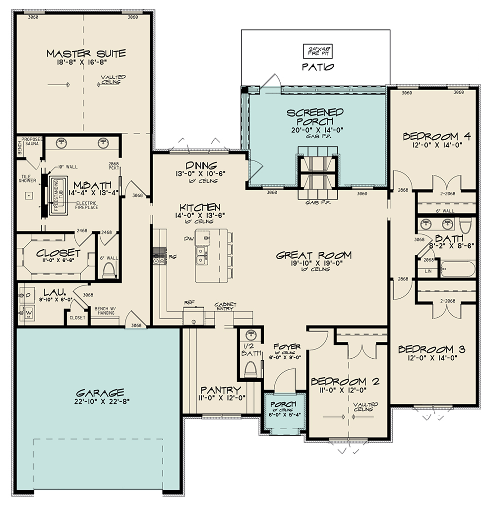 Contemporary Craftsman European Level One of Plan 82590