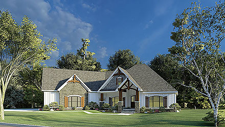 Bungalow Craftsman French Country Elevation of Plan 82595