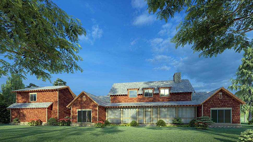 Country Southern Traditional Rear Elevation of Plan 82598