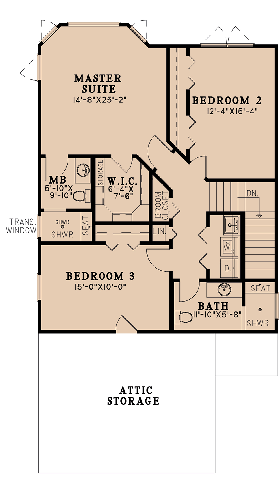 Bungalow Craftsman Traditional Level Two of Plan 82599