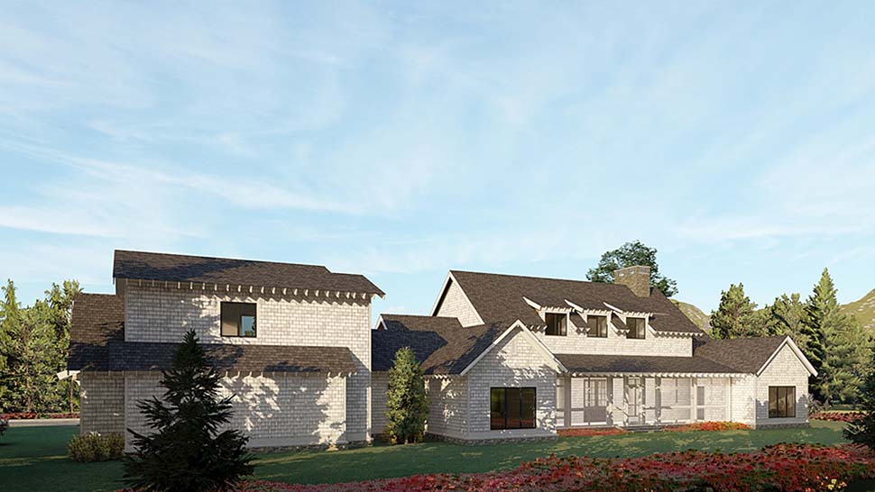 Country Southern Traditional Rear Elevation of Plan 82602