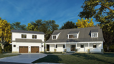Country Farmhouse Southern Traditional Elevation of Plan 82603