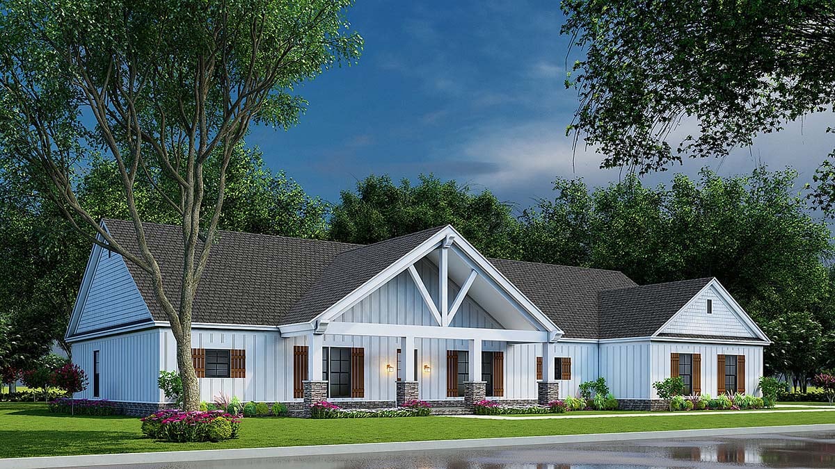 Bungalow, Contemporary, Country, Craftsman, Farmhouse Plan with 3777 Sq. Ft., 4 Bedrooms, 4 Bathrooms, 3 Car Garage Picture 3