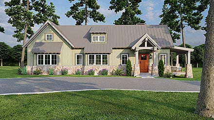 Bungalow Contemporary Craftsman Elevation of Plan 82612