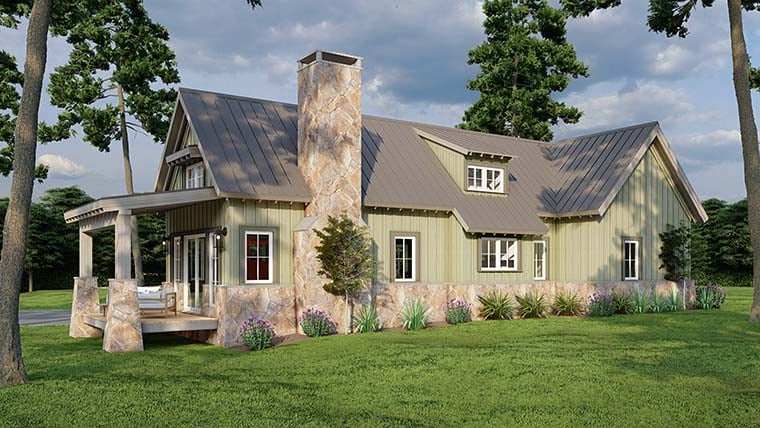 Bungalow, Contemporary, Craftsman Plan with 1008 Sq. Ft., 1 Bedrooms, 2 Bathrooms Picture 6