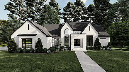 Bungalow Contemporary Craftsman European French Country Elevation of Plan 82613