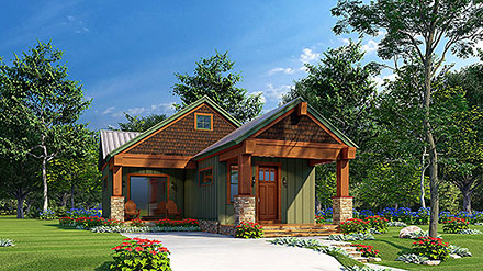 Cabin Country Craftsman Elevation of Plan 82619