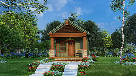 Bungalow Country Craftsman Elevation of Plan 82620