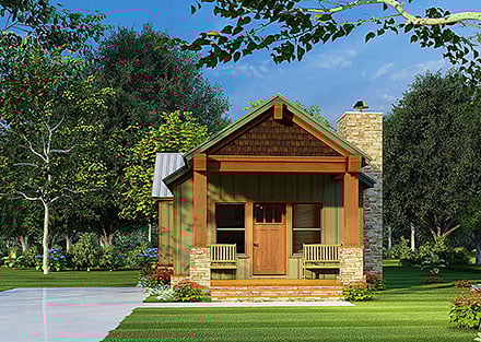 Bungalow Country Craftsman Elevation of Plan 82621