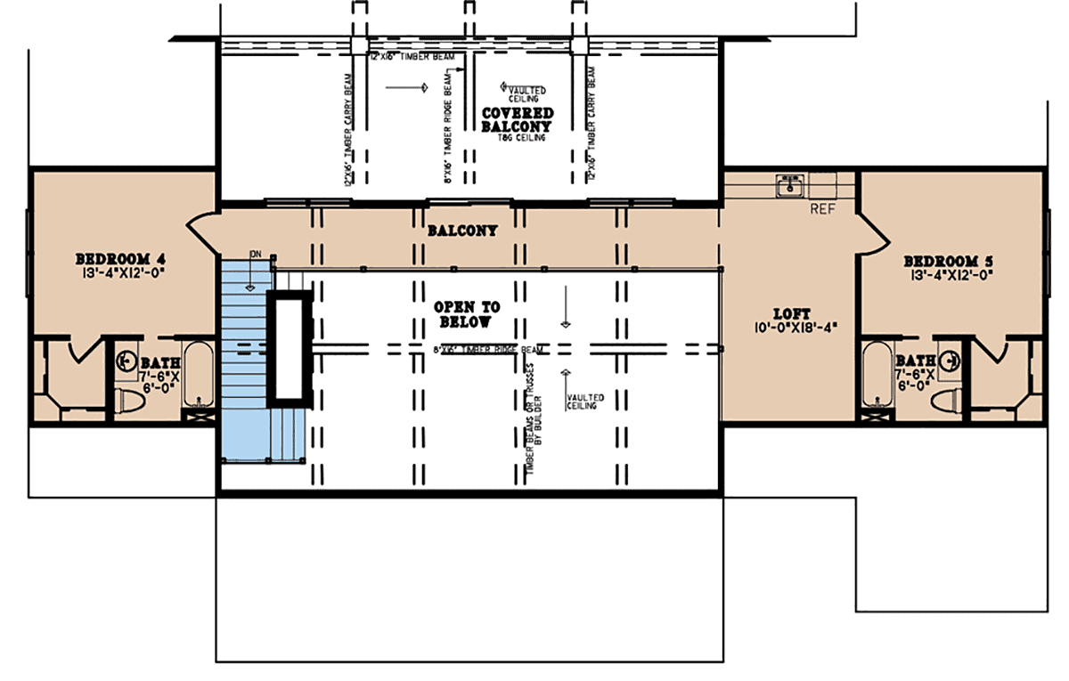 Country Craftsman Farmhouse Southern Traditional Level Two of Plan 82623