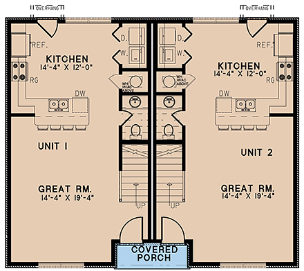 Multi-Family Plan 82626 First Level Plan