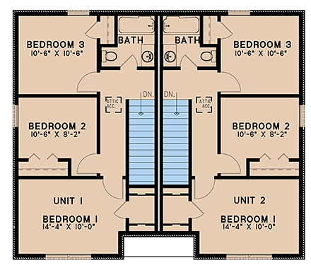 Multi-Family Plan 82626 Second Level Plan