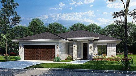 Contemporary Mediterranean Modern Elevation of Plan 82628