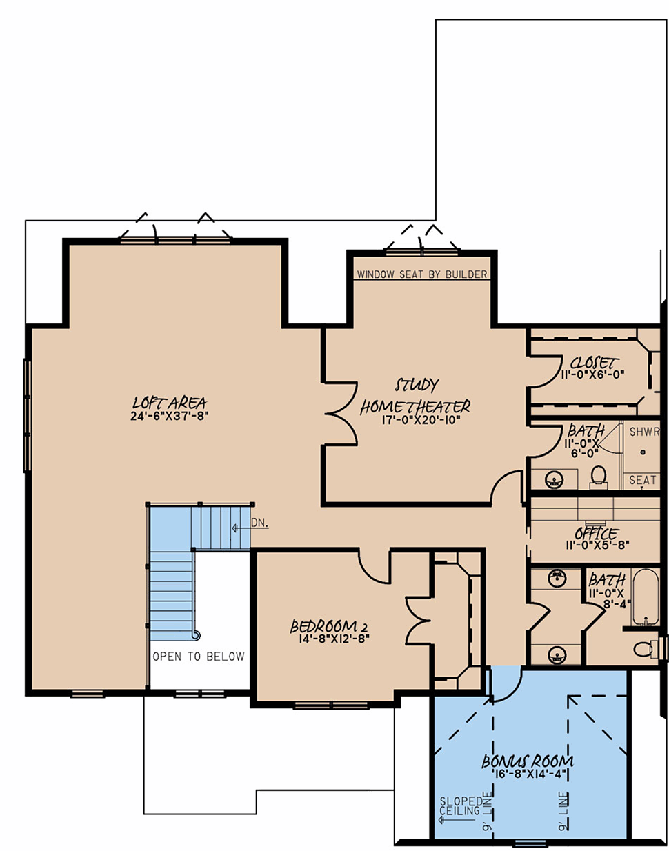 Bungalow Craftsman European Traditional Level Two of Plan 82629