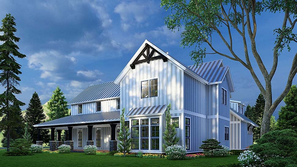 Barndominium, Bungalow, Country, Craftsman, Farmhouse Plan with 3014 Sq. Ft., 3 Bedrooms, 5 Bathrooms, 2 Car Garage Picture 7