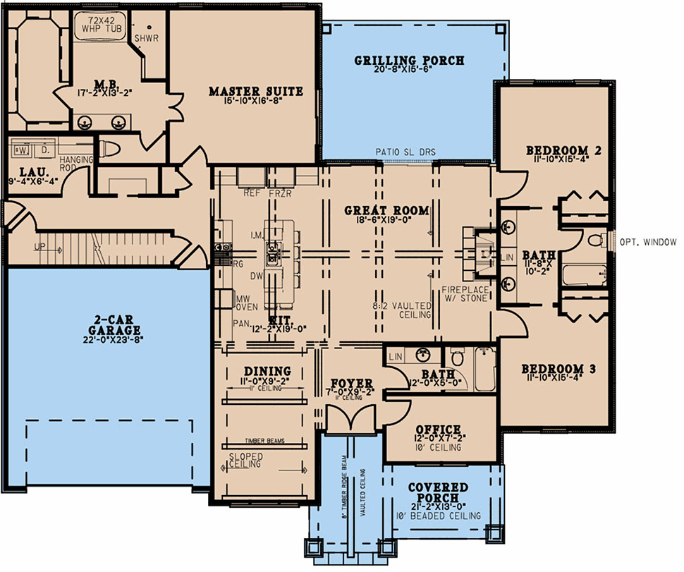 Bungalow Craftsman Traditional Level One of Plan 82633