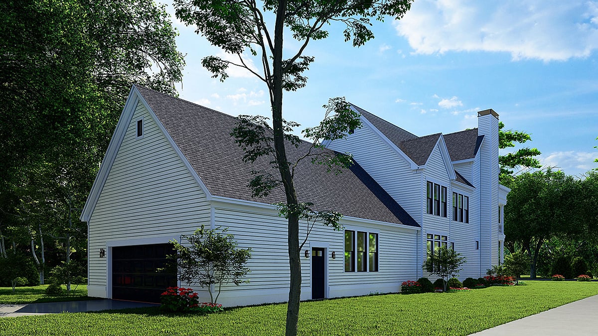 Colonial Country Farmhouse Southern Traditional Rear Elevation of Plan 82634