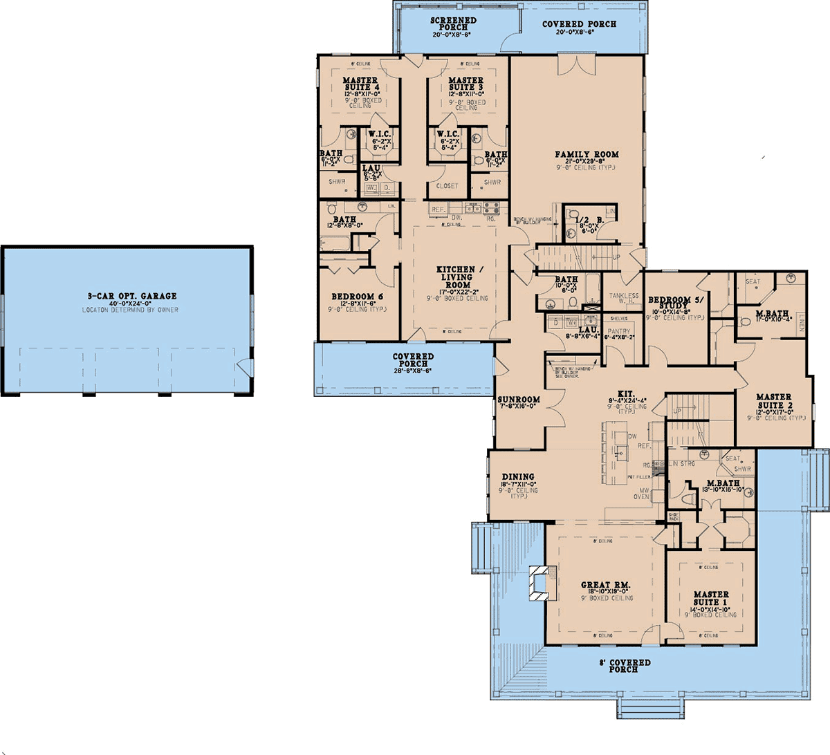 Country Farmhouse Level One of Plan 82639