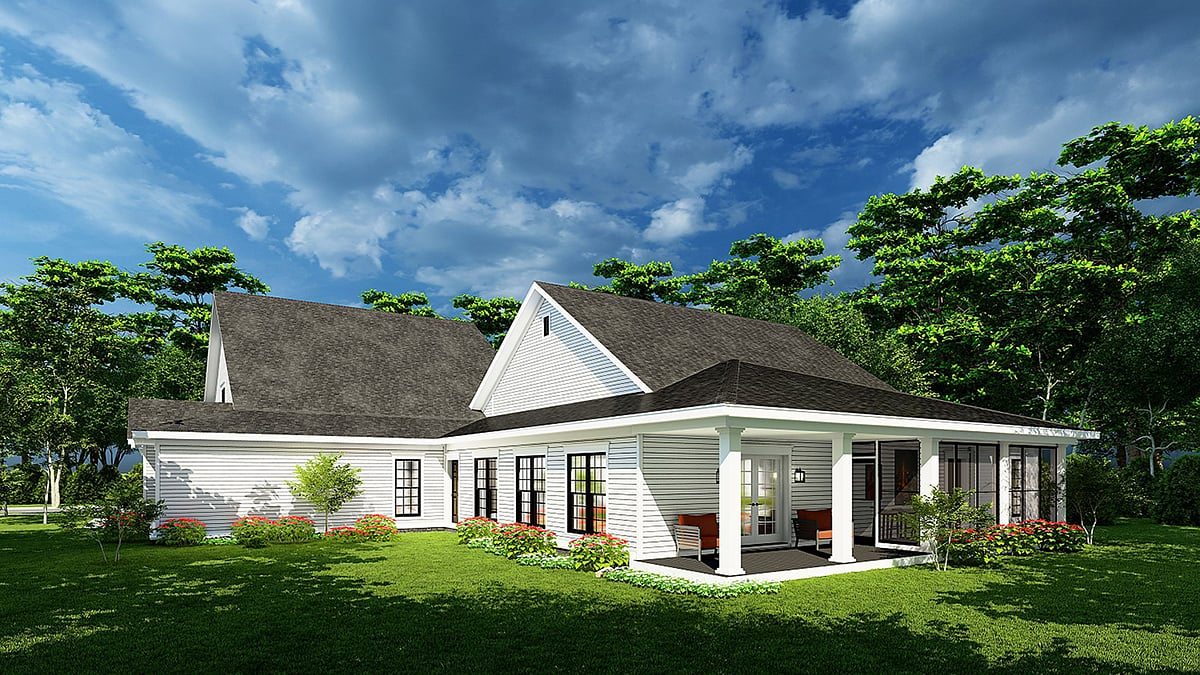 Country Farmhouse Rear Elevation of Plan 82639