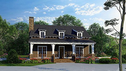 Coastal Country Southern Traditional Elevation of Plan 82643