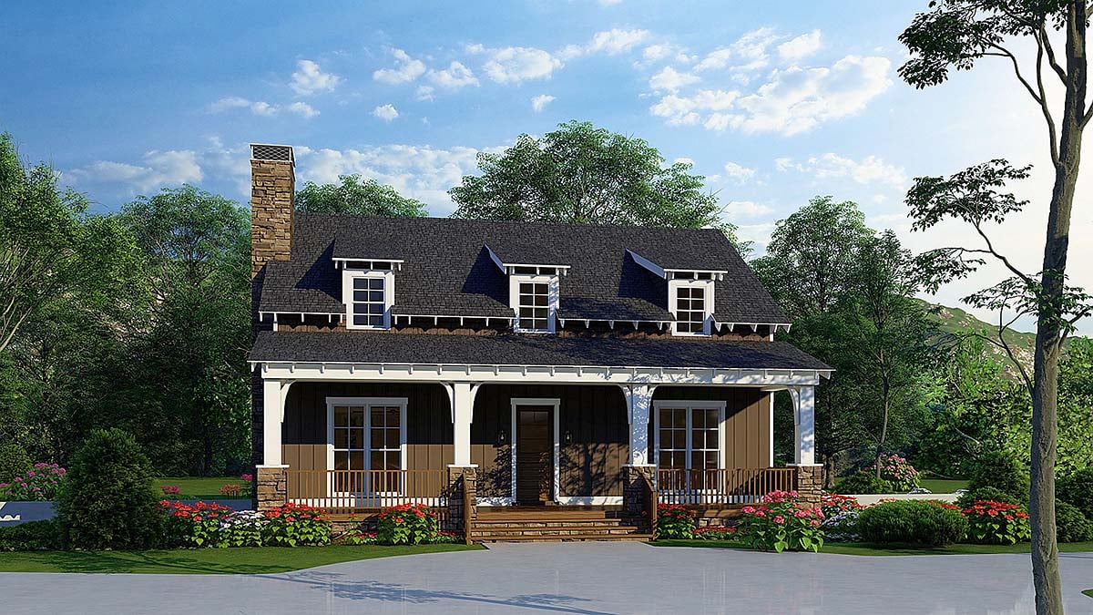 Plan 82643 | Coastal, Country, Southern, Traditional House with 3 Bed, 4  Bath, 4 Car, image size:1200x675