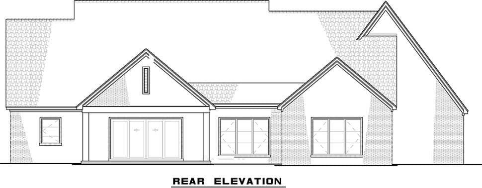 Bungalow Contemporary Craftsman French Country Modern Rear Elevation of Plan 82644
