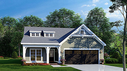 Country Craftsman Farmhouse Southern Traditional Elevation of Plan 82645