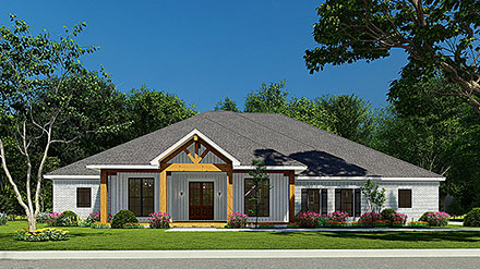 Country European Farmhouse Traditional Elevation of Plan 82646