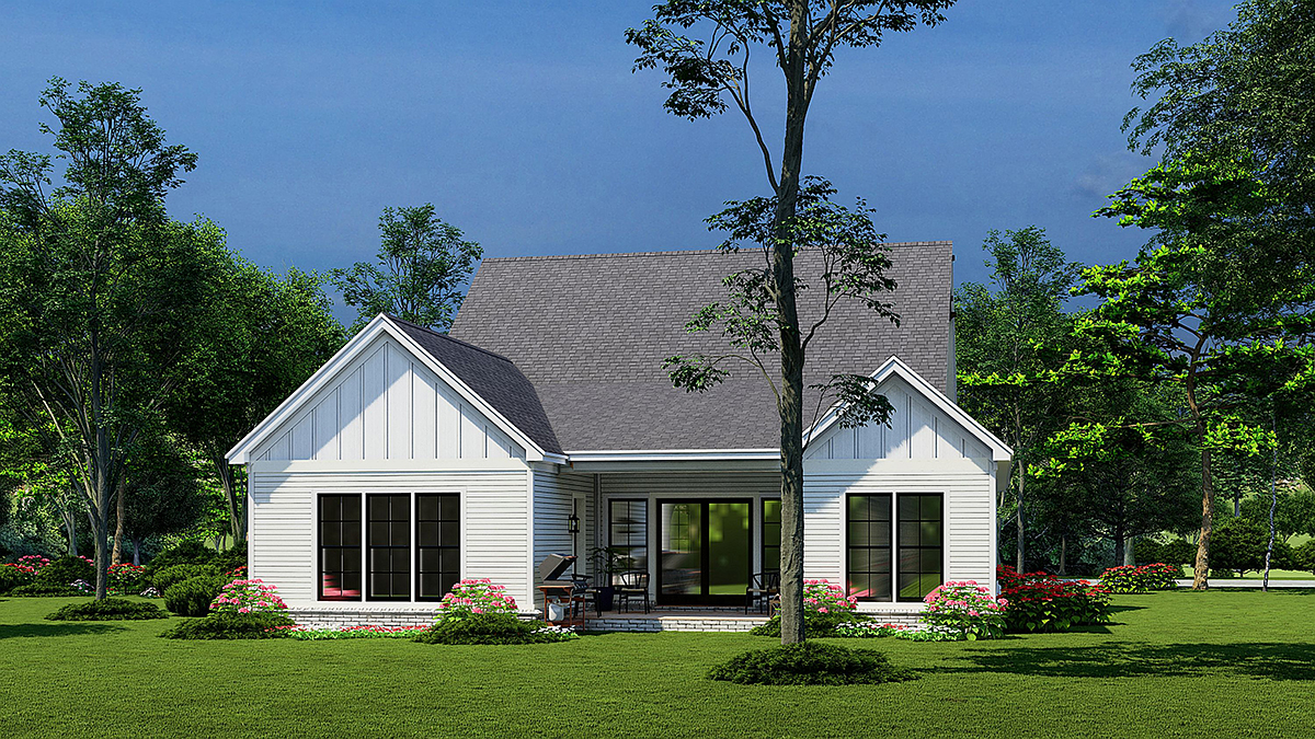 Bungalow Craftsman Southern Traditional Rear Elevation of Plan 82650