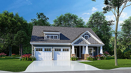 Bungalow Cottage Craftsman Traditional Elevation of Plan 82651