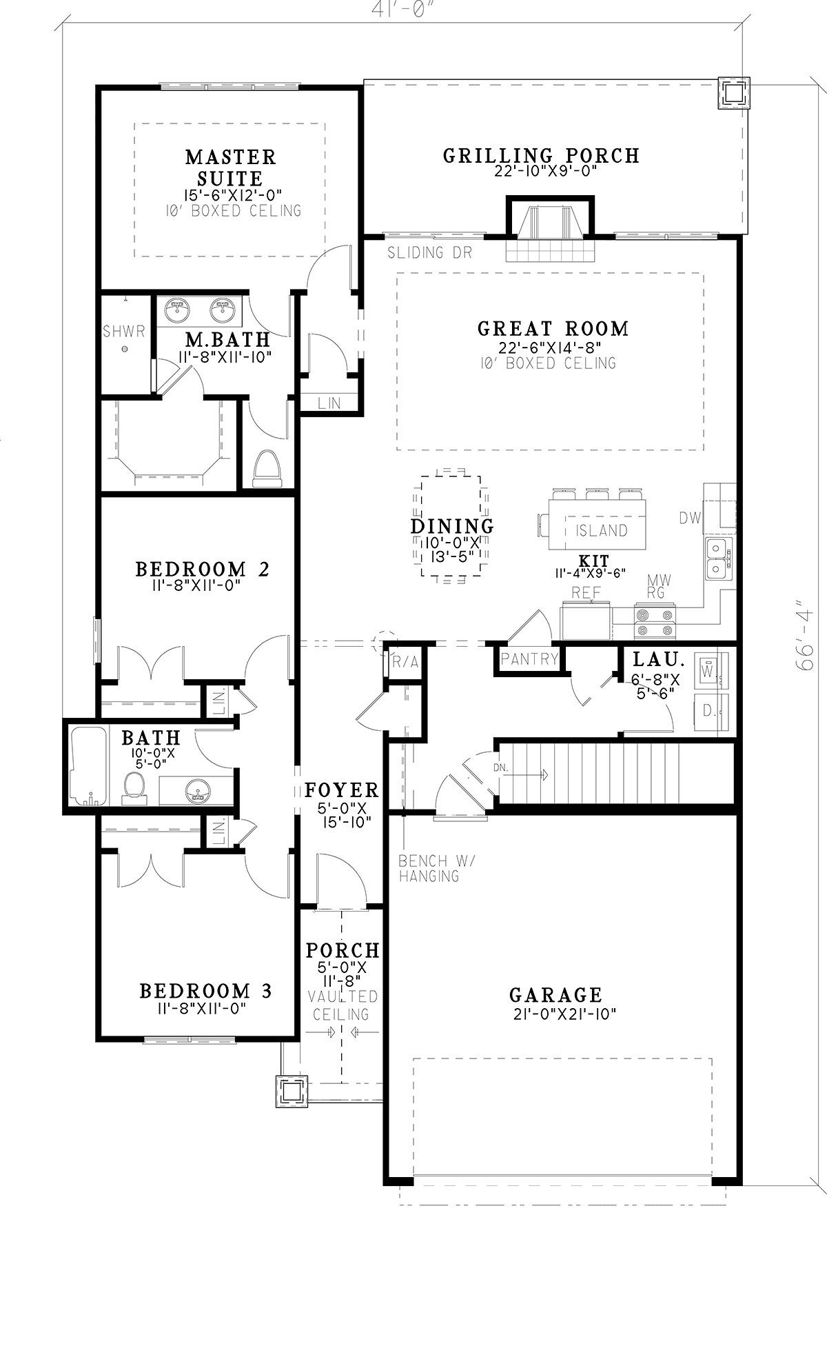 Bungalow Cottage Craftsman Traditional Alternate Level One of Plan 82652