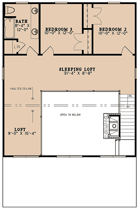 House Plan 82653 Second Level Plan