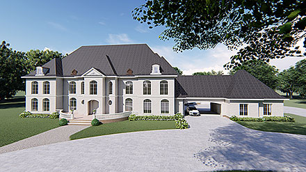 European Traditional Elevation of Plan 82654