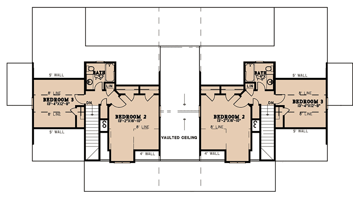 Bungalow Cabin Cottage Country Craftsman Farmhouse Level Two of Plan 82656