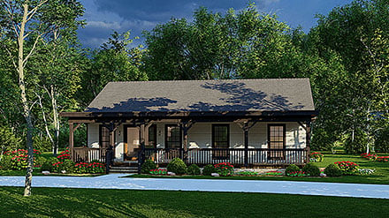 Cabin Country Farmhouse Southern Traditional Elevation of Plan 82659