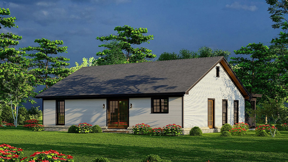 Cabin Country Farmhouse Southern Traditional Rear Elevation of Plan 82659