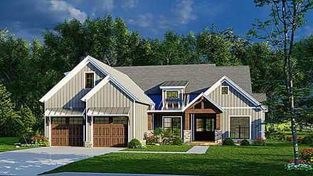 Bungalow, Cottage, Craftsman, Farmhouse, Traditional House Plan 82661 with 3 Beds, 2 Baths, 2 Car Garage