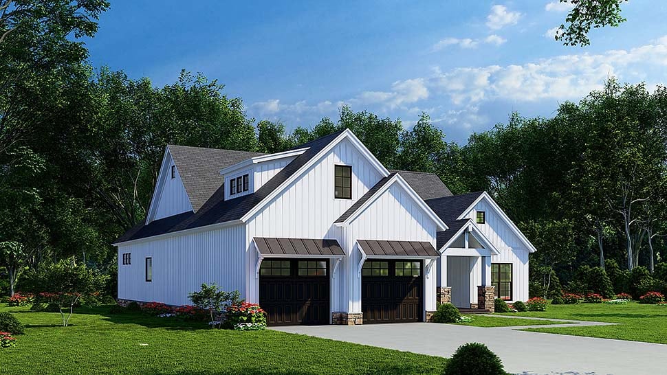 Bungalow, Cottage, Craftsman, Farmhouse, Traditional Plan with 1958 Sq. Ft., 3 Bedrooms, 2 Bathrooms, 2 Car Garage Picture 4
