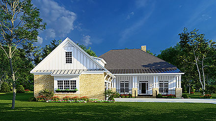 Bungalow Country Craftsman Farmhouse Southern Traditional Elevation of Plan 82664
