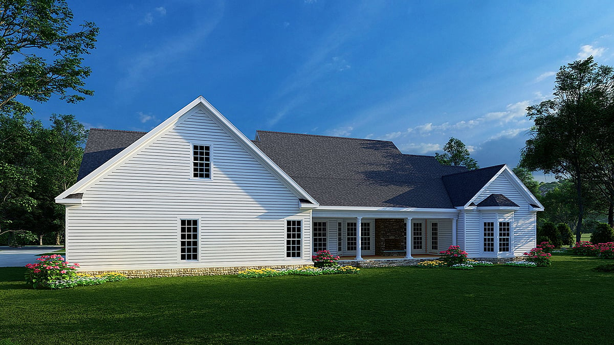 Country Farmhouse Southern Traditional Rear Elevation of Plan 82667